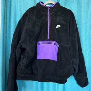 Nike Black and Purple Quarter Zip